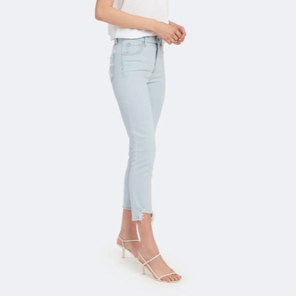 Ruby High Rise Crop Cigarette Jeans In Surf Destruct - Picture 3 of 8